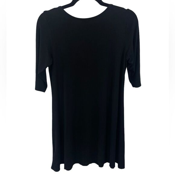 Eileen Fisher Jersey Knit Scoop Neck Short Sleeve Tunic Black Size SMALL - Picture 4 of 8